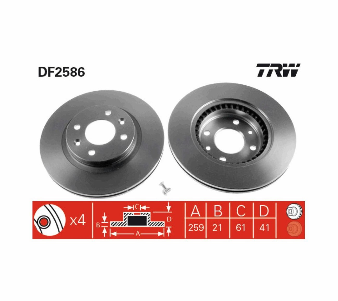 Диски тормозные передние Логан/Сандеро/Кангу вентилируемые (комплект)