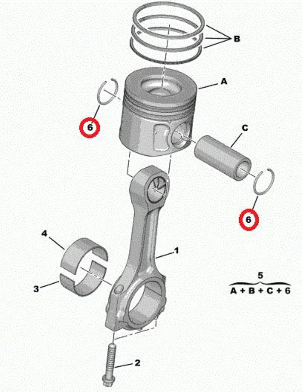 Кольцо стопорное поршневого пальца